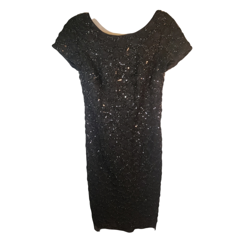 SD COLLECTION Black Sequined Dress size 6